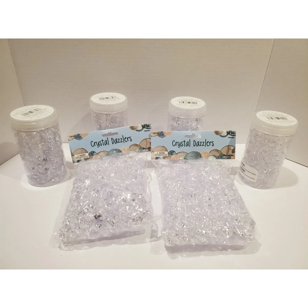 Crystal Dazzlers Clear Acrylic Gems Craft Lot Bags Bottles Vase Fillers New